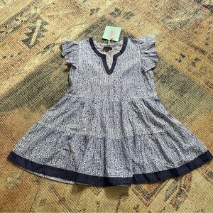 NWT Ella Gray Navy and White Kids Dress sz L